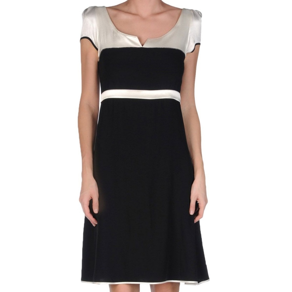 NWT $565 Axara Paris black/ white dress. FR 40 US 8